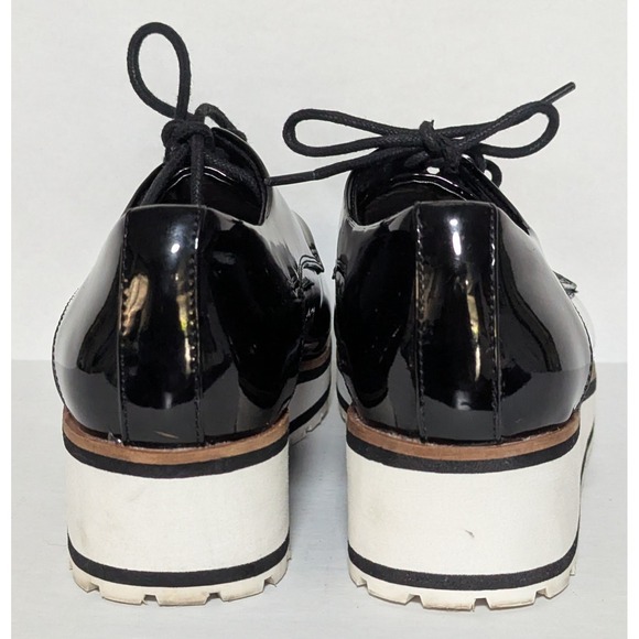 Aldo Women's Ereillan Oxfords Black Size 6.5M Faux Patent Leather Lace Ups - Picture 6 of 10
